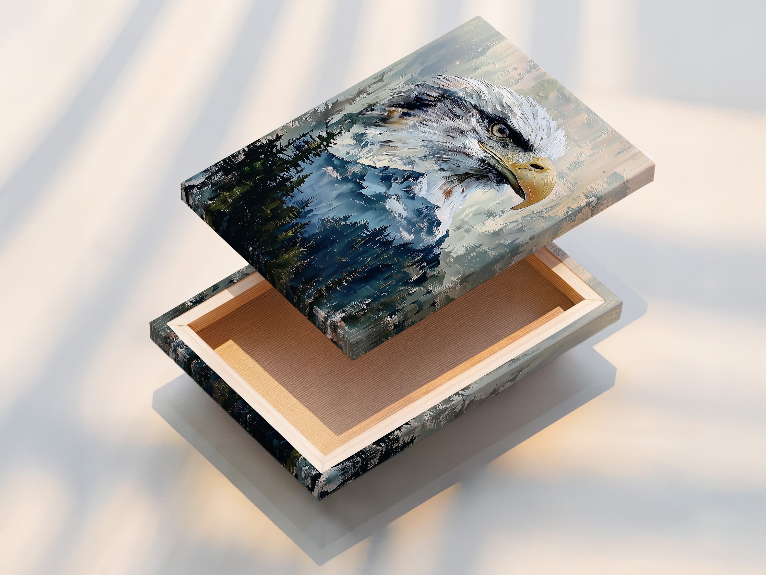 A stretched canvas print is displayed. The canvas is taut and ready to hang. Stretched canvas prints provide a gallery look. Elevate your space with our canvas prints. Order yours today.