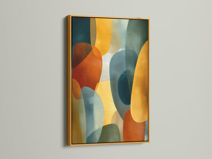 Impression sur toile géométrique abstraite - Art mural moderne et coloré, formes contemporaines pour le décor du salon