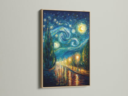 This artwork features an oak frame. The oak frame offers a natural and warm aesthetic. Perfect for adding a touch of rustic charm to your space. Explore the beauty and simplicity of this oak-framed art.