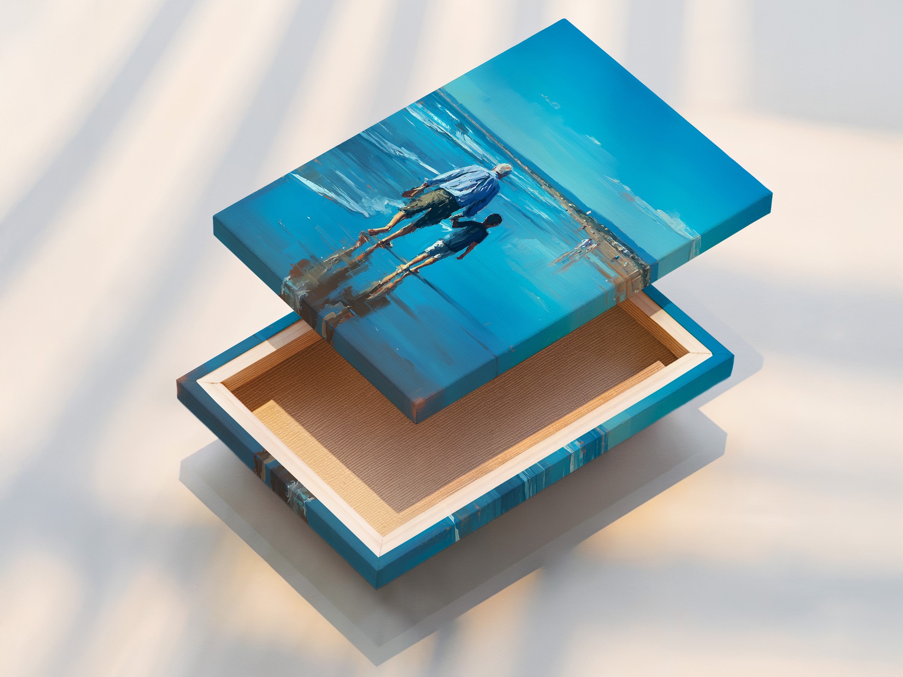 This image displays a stretched canvas print. The canvas is tightly stretched to create a smooth surface. The print features vivid colors and sharp details. The stretched canvas is ready to hang and enjoy. This artwork adds texture and depth to any wall.