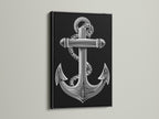 An art print showcasing an anchor in a sleek black frame. The black frame provides a classic and timeless appeal. Ideal for creating a focal point in any room. This artwork adds depth and sophistication. Enhance your art collection with our framed art pieces. Browse our selection of black framed prints