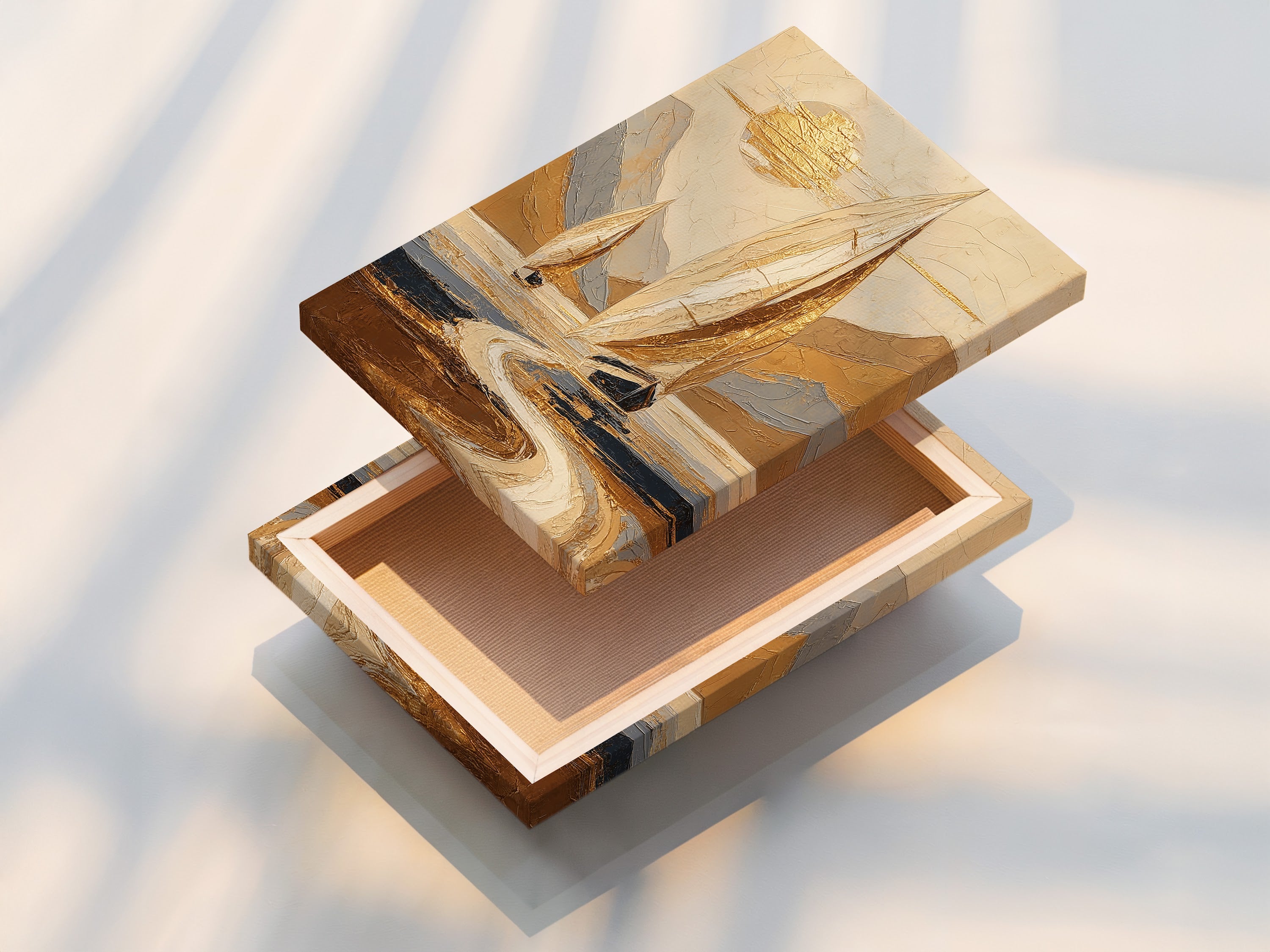 Sailboat Abstract Art - Nautical Wall Decor, Ocean Landscape Painting, Coastal Home Art, Beach House Decor, Maritime Print