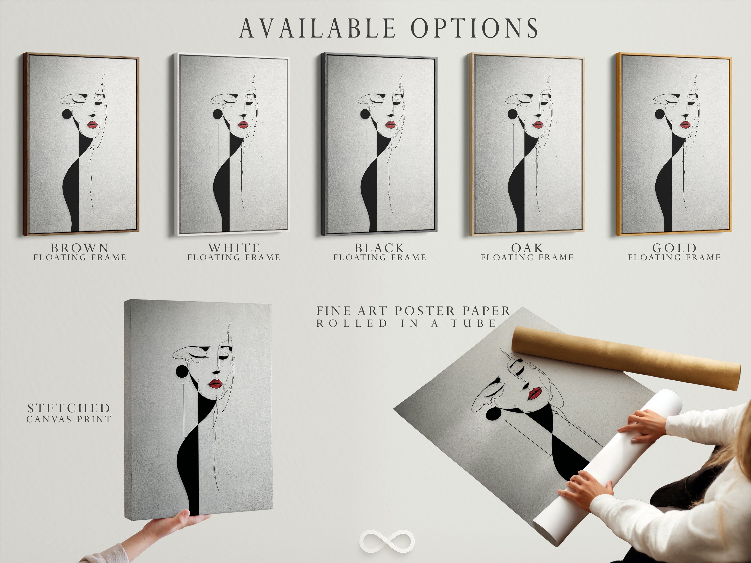 Explore available options for your artwork display. Choose from stretched canvas prints. Select fine art poster paper. Consider a floating frame for a modern touch. Customize your art to fit your unique style. Find the perfect presentation for your cherished pieces.