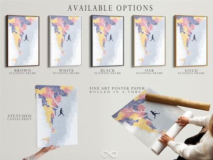 Explore available options for the Running Man artwork. Choose from a stretched canvas print fine art poster paper or floating frame. This abstract stairs wall art provides motivational artwork for any office or home decor.