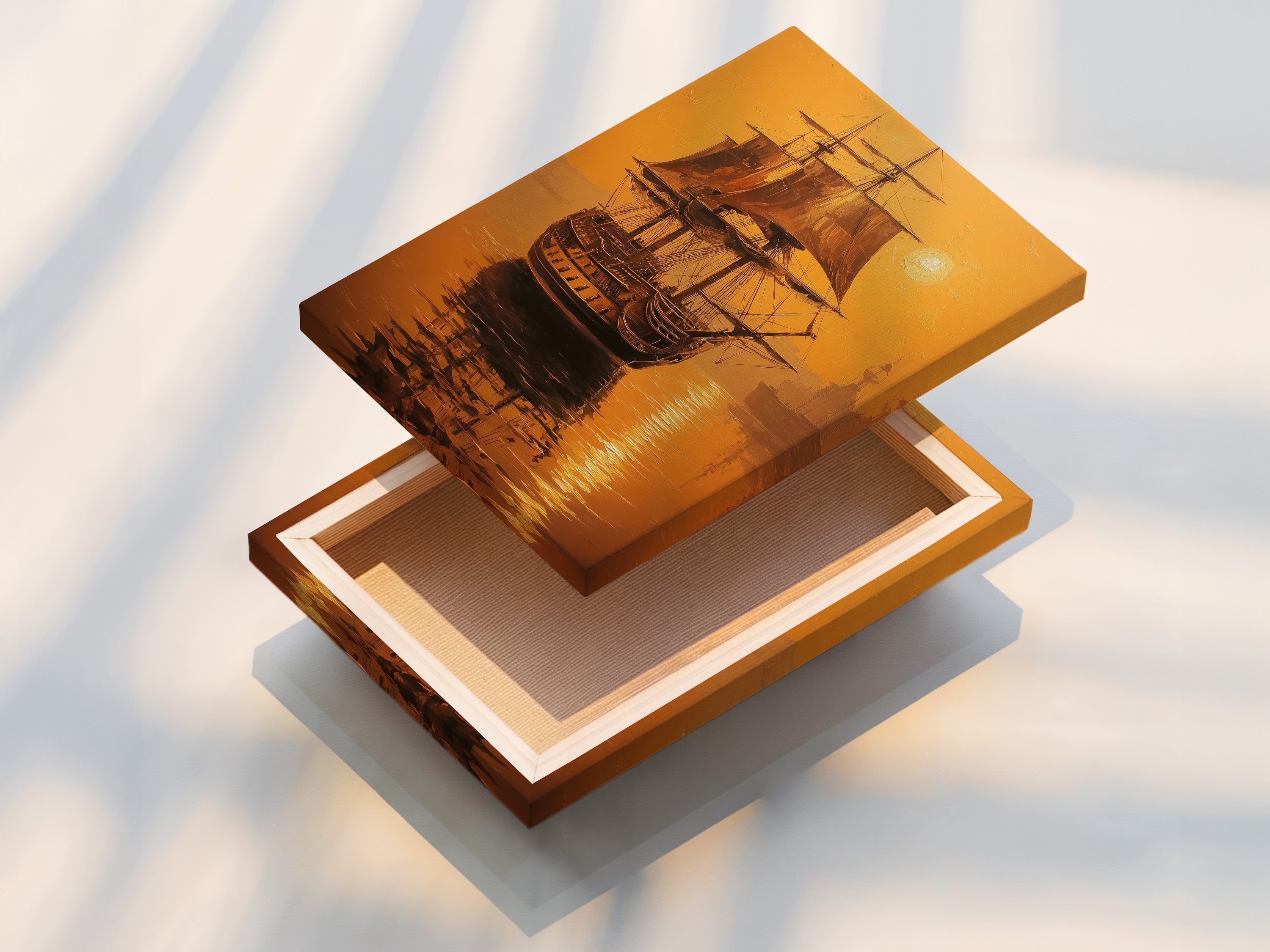 A stretched canvas print. The canvas is stretched tightly over a wooden frame. The print is vibrant and detailed. Stretched canvas prints are a great way to display artwork. It gives it a professional and gallery-worthy look. The canvas print is ready to hang. It will add a touch of style to any room.