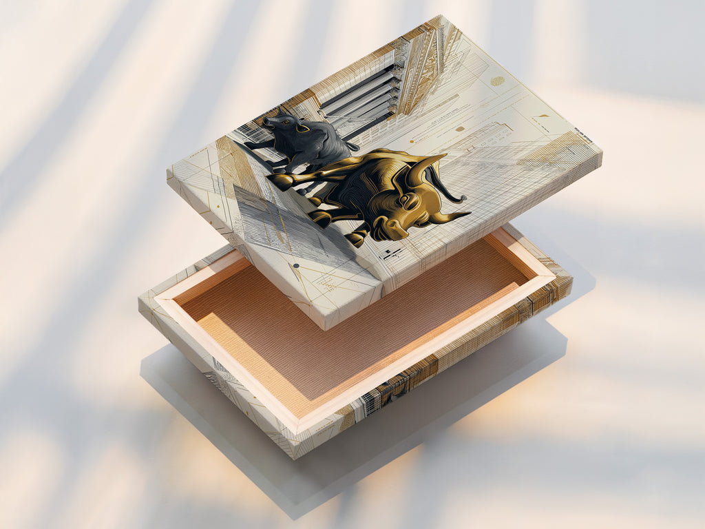 A stretched canvas print is displayed. Ready to hang and admire. The canvas texture adds depth and richness. Transforming any space with vibrant colors. Its a perfect way to showcase artwork.