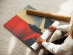 A woman is carefully rolling a fine art poster paper. She is handling the delicate paper with care. Fine art poster paper is perfect for high-quality prints. Preserve your artwork with premium fine art poster paper. This paper ensures exceptional color and detail.
