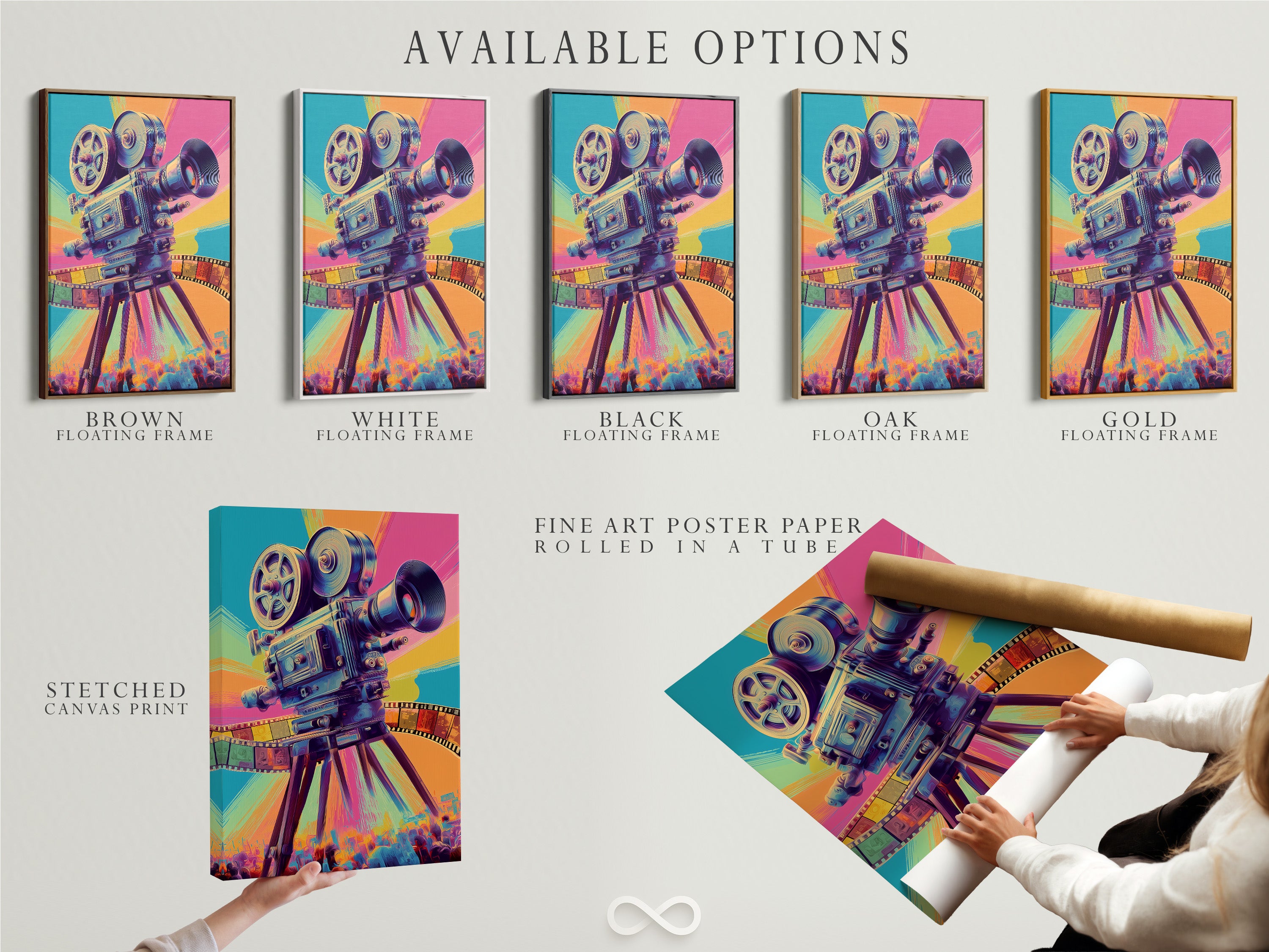 Discover all available art options. This includes stretched canvas prints. Also featured is fine art poster paper. And elegant floating frames. Customize your art to fit your style. Explore the possibilities now