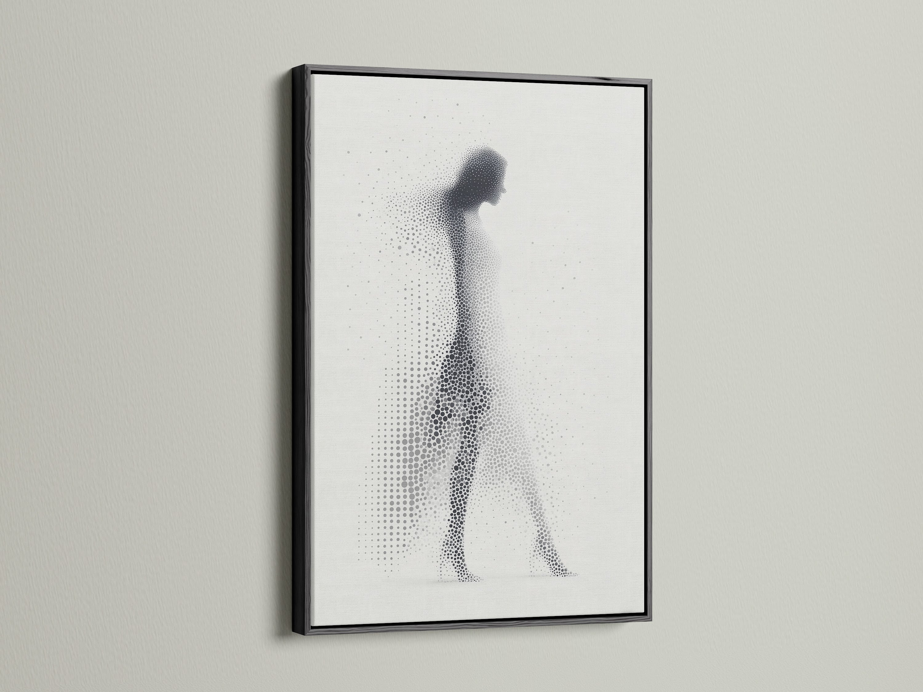 This black frame displays art. It offers a classic touch. The black frame provides a striking contrast. It makes the artwork stand out. Ideal for a gallery wall. It is a versatile choice for framing art.