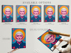 Explore available options for the priest portrait including stretched canvas prints. Also featured is fine art poster paper and floating frames. Find the perfect format for your religious art needs. Choose the ideal style to complement your church decor. Options for every taste and space.