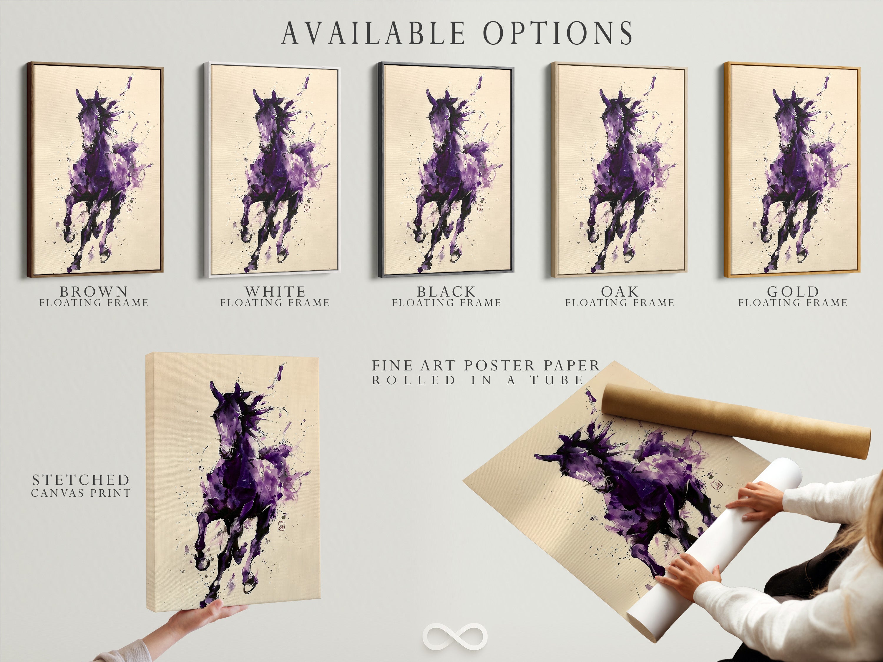 Discover available options for your art. We offer stretched canvas prints. Choose fine art poster paper for quality. Consider a floating frame for style.