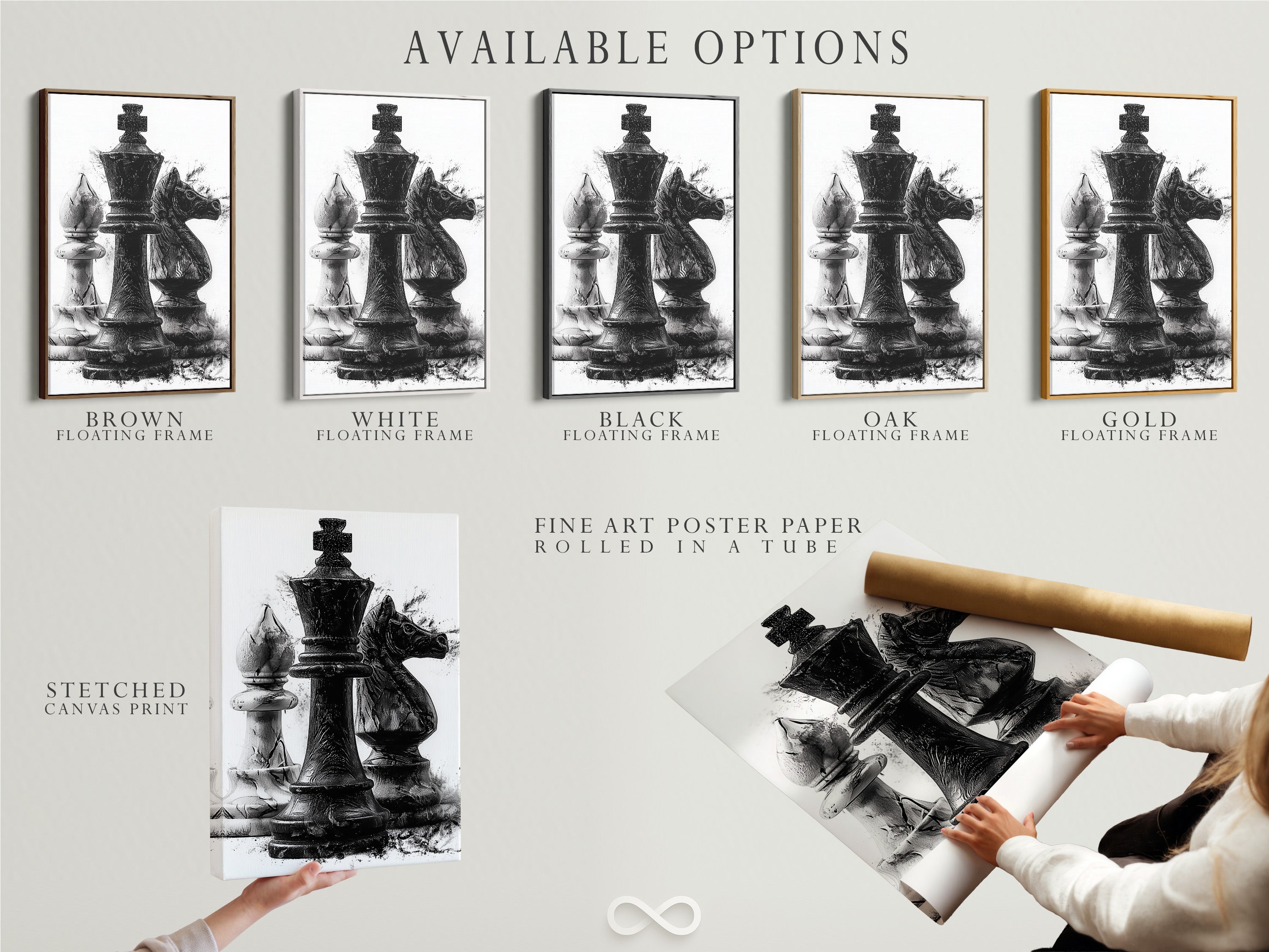 Available options include a stretched canvas print fine art poster paper and floating frame. Each option offers a unique way to display artwork. Choose the perfect style to match your taste. These options provide flexibility and customization. Explore the possibilities for your art display.