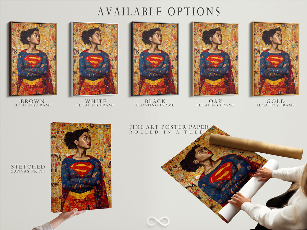 Available options include stretched canvas prints fine art poster paper and floating frames. This image highlights the variety of choices. Customers can customize their artwork display. Select the perfect combination to suit your style. Discover our range of art presentation options. It will bring your vision to life.