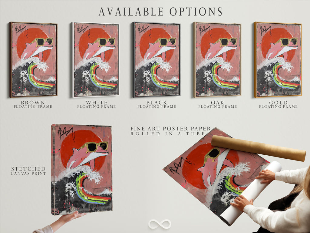 Explore all available options for this cool flamingo artwork. Choose from stretched canvas prints fine art poster paper and floating frames. Find the perfect style to match your home decor. Add a touch of funky animal art to your walls. Create a unique statement piece that reflects your personality.