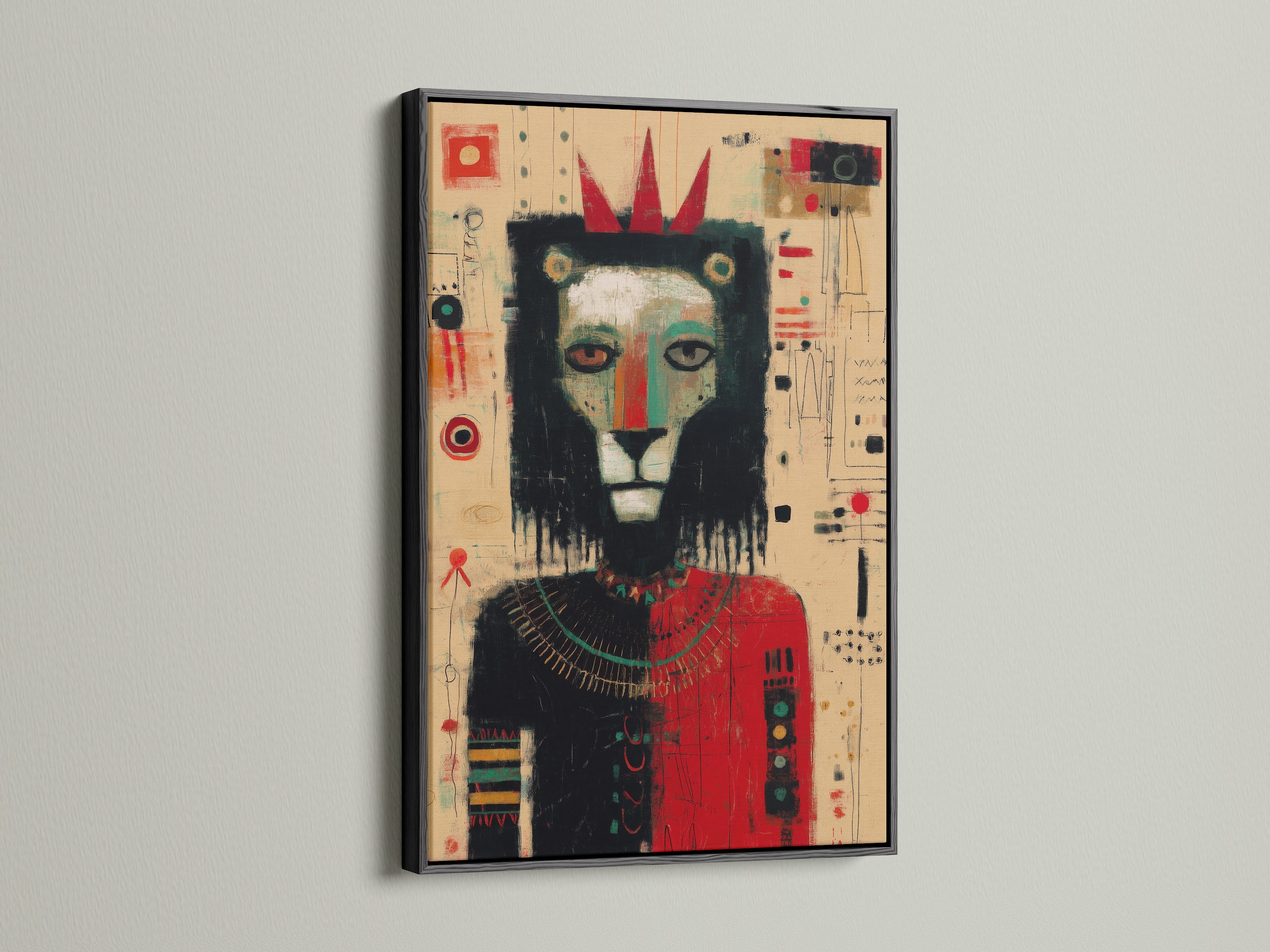 This artwork is displayed in a sleek black frame adding a touch of elegance. The contrast enhances the artwork's colors and details. Discover how a black frame can make your favorite artwork pop. It will create a bold statement.