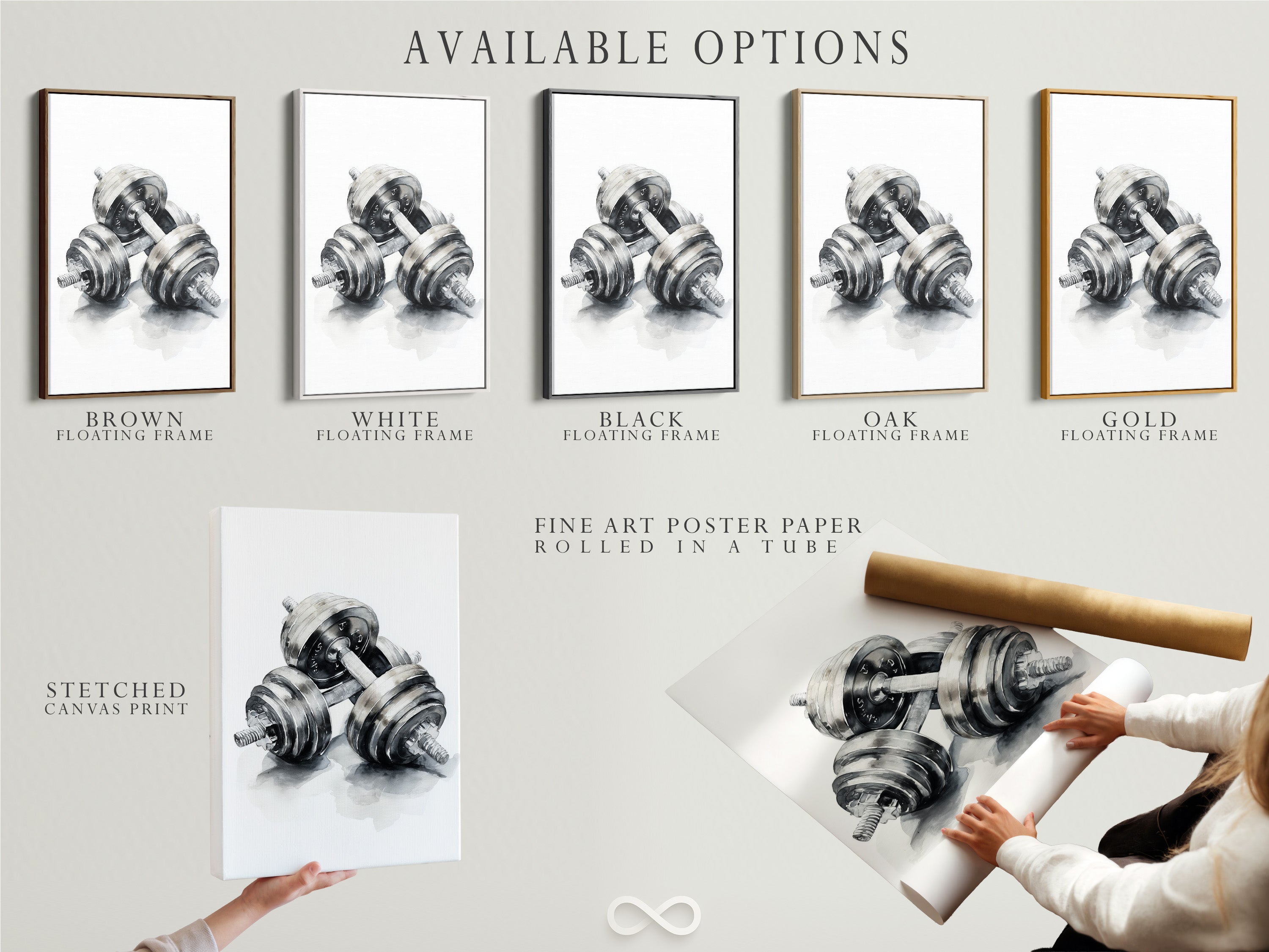 Explore available options for your artwork. Choose from stretched canvas prints. Consider fine art poster paper. Discover the elegance of a floating frame. Find the perfect presentation for your art.