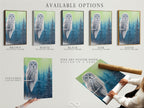 Available options for our owl artwork. Choose from stretched canvas prints fine art poster paper or floating frames. Find the perfect style to complement your cabin wall decor. Enhance your space with nature prints.