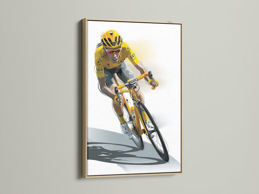 The artwork is displayed in an oak frame. The oak frame adds a touch of nature. It enhances the artwork's appeal. Discover how an oak frame can transform your artwork. Elevate your space with framed art.