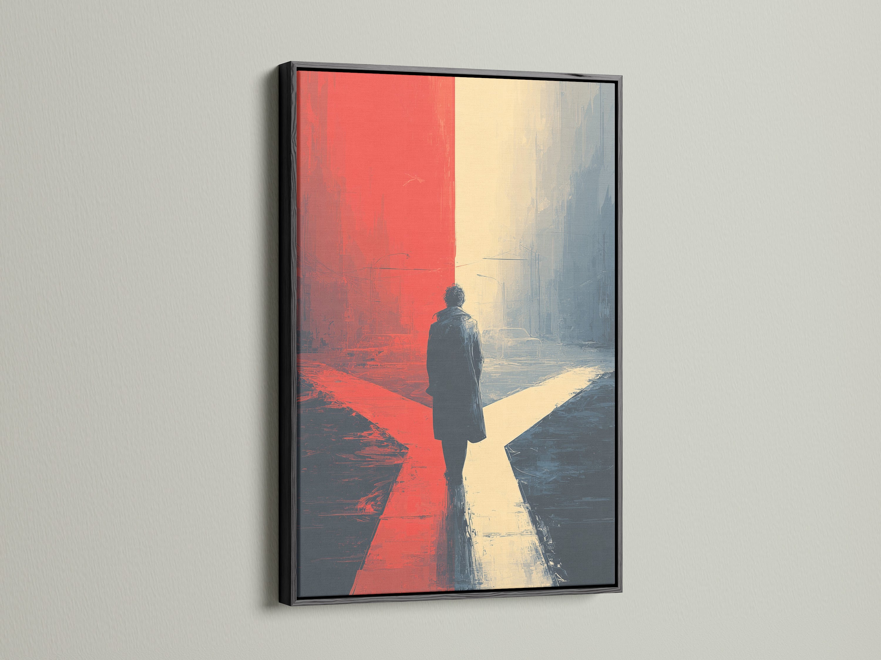 Artwork showcased in a black frame. The black frame adds a touch of sophistication. It creates a striking contrast with the artwork. Black frames offer a bold and classic choice. Frame your artwork with a sleek black frame for a polished look.