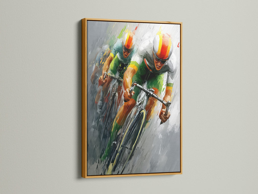 Artwork displayed in a luxurious gold frame. The gold finish adds glamour. It elevates the artwork. Perfect for adding a touch of opulence. It enhances any room's aesthetic.