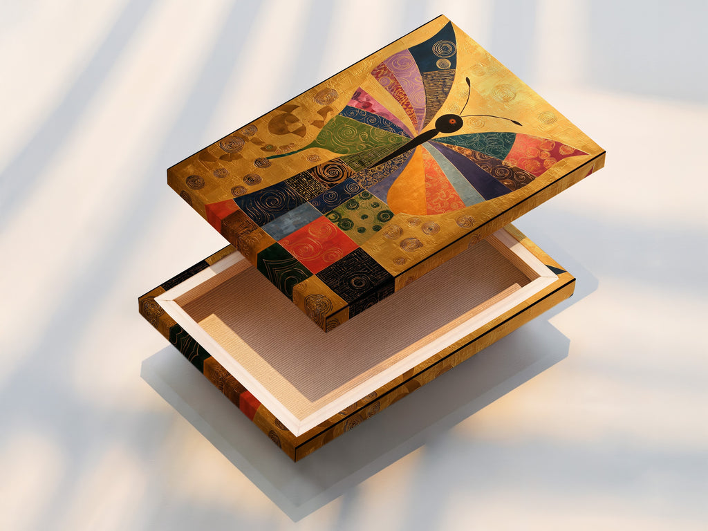 The photo shows a stretched canvas print. The print has vibrant colors and sharp details. The stretched canvas is ready to hang. It provides a professional gallery-wrapped look.