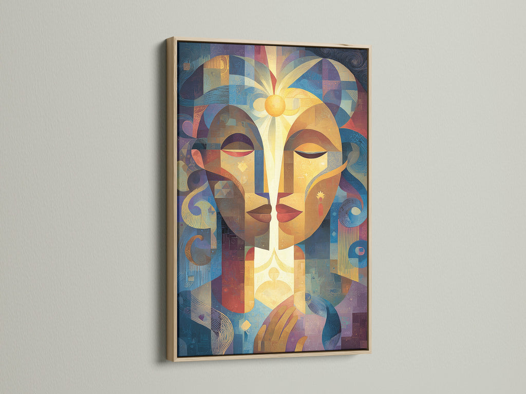 A captivating art print is displayed in an oak frame. The light wood adds warmth to the modern artwork. This framing choice enhances any space. Discover oak framed prints for your home or office. Frame it beautifully.