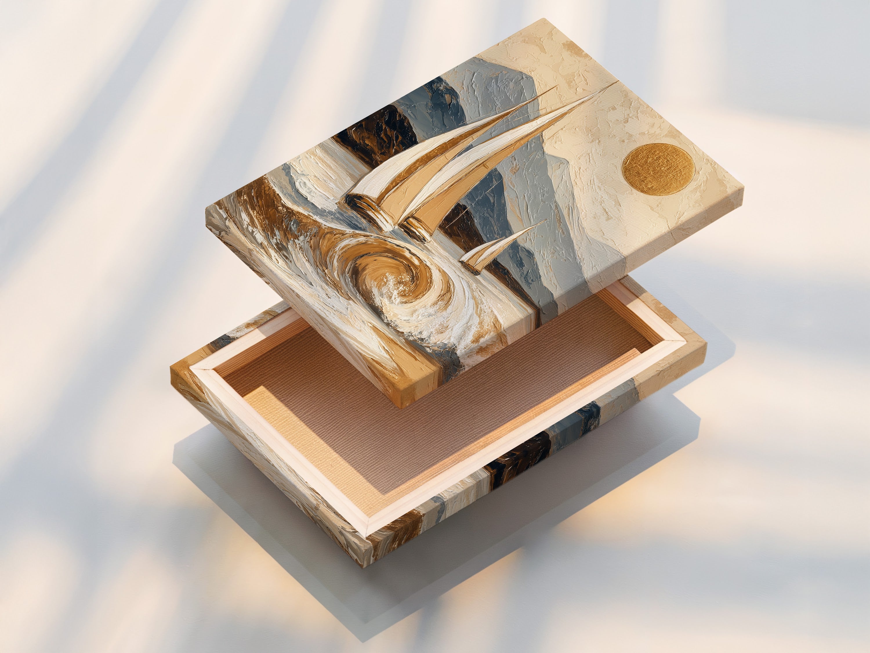 Sailboat Ocean Wave Art - Vintage Nautical Painting, Coastal Wall Decor, Mountain Seascape Print, Beach House Art, Maritime Decor