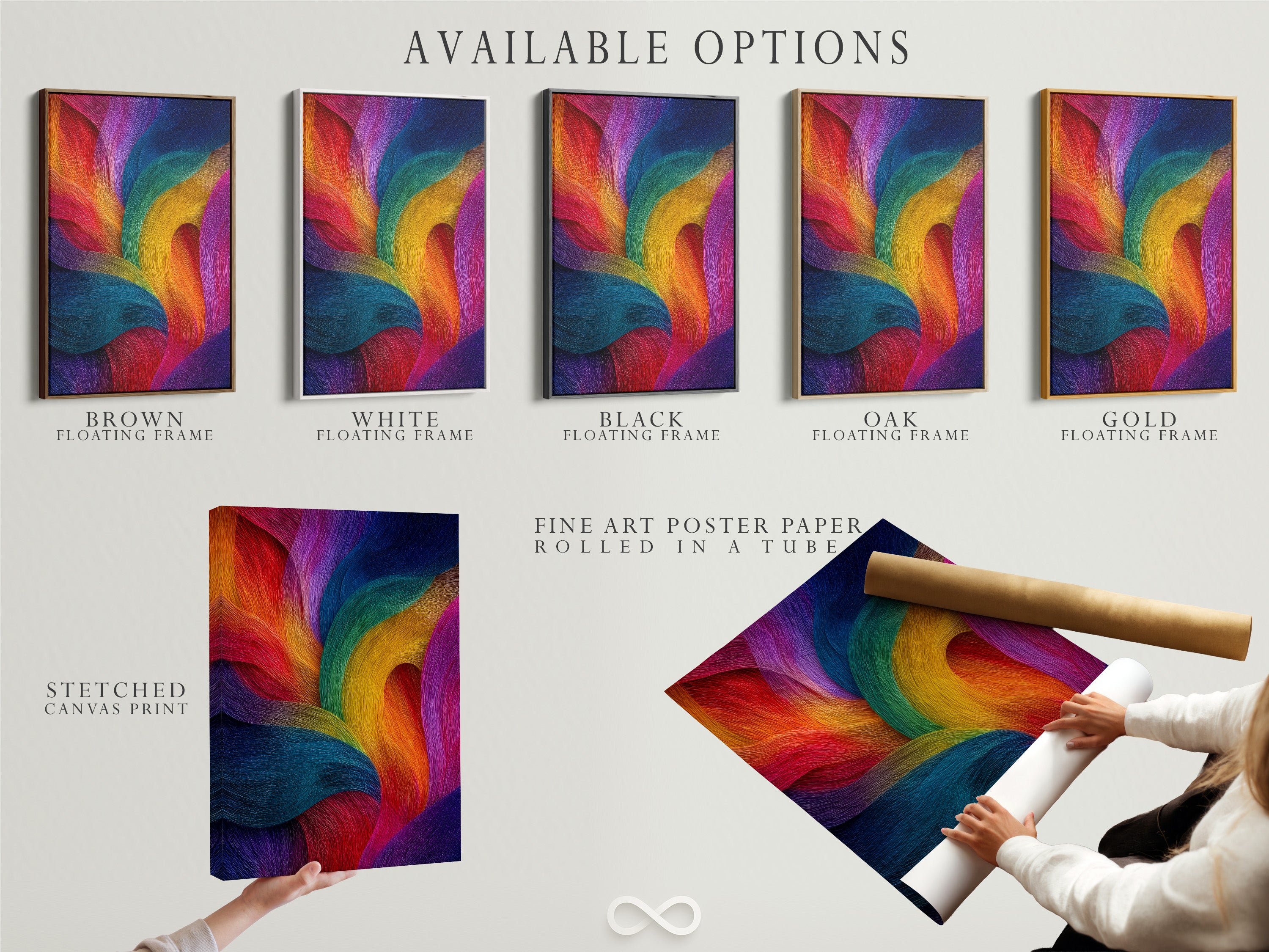 Explore the available options for displaying your artwork. Choose from stretched canvas prints. There is fine art poster paper and floating frames. Each option offers a unique aesthetic. Select the perfect medium to enhance your art. Customize your display to suit your style. Discover the possibilities.