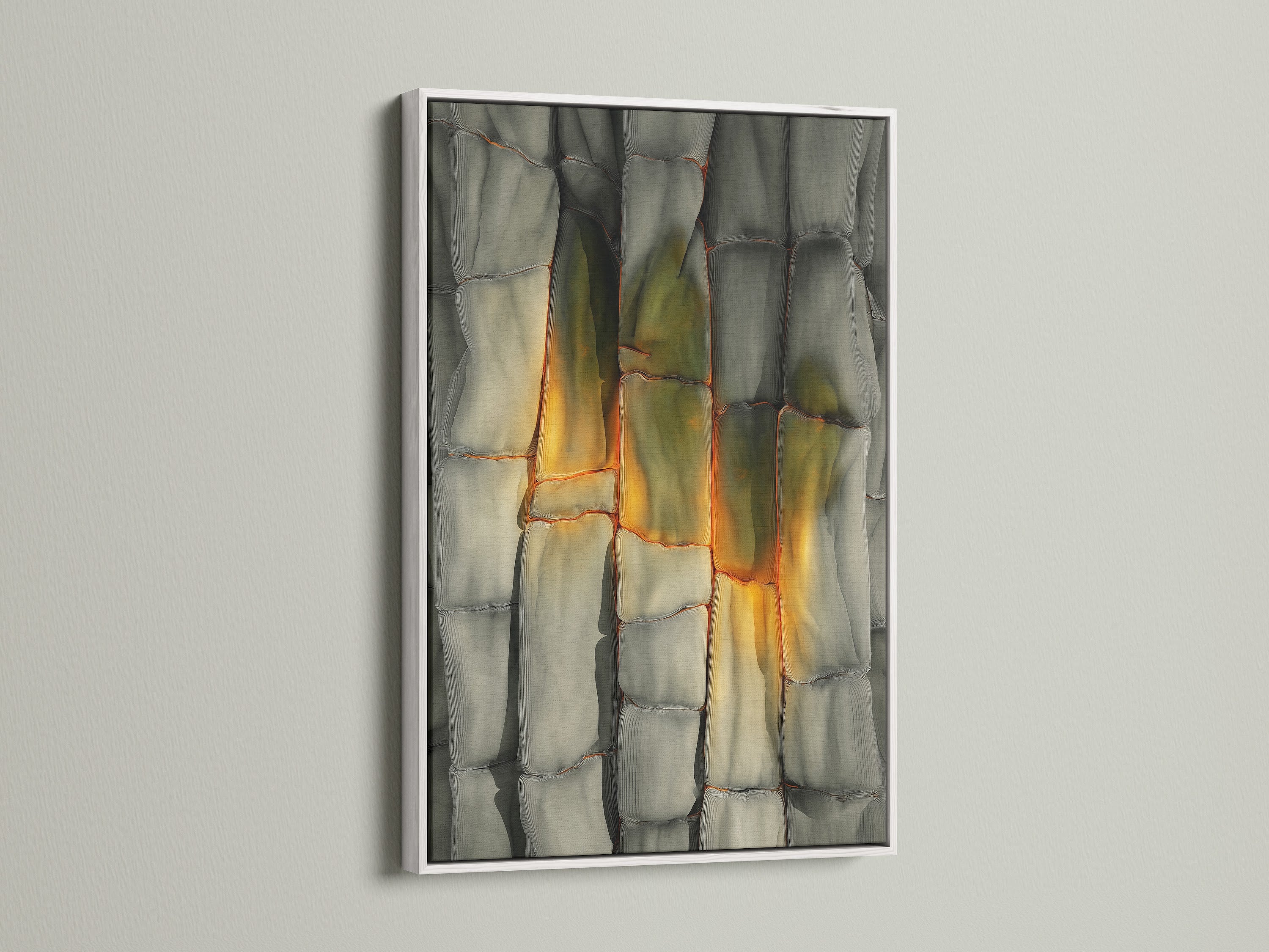 Artwork framed in a clean white frame. The white frame offers a fresh and modern look. It allows the art to take center stage. This pairing is ideal for minimalist interiors. A white frame brings brightness to any space.