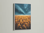 Brighten your walls with this wheat field art in a white frame. This landscape wall art adds a touch of country elegance. Ideal for a farmhouse decor upgrade. Perfect for homes studios and offices. Discover your perfect piece today.