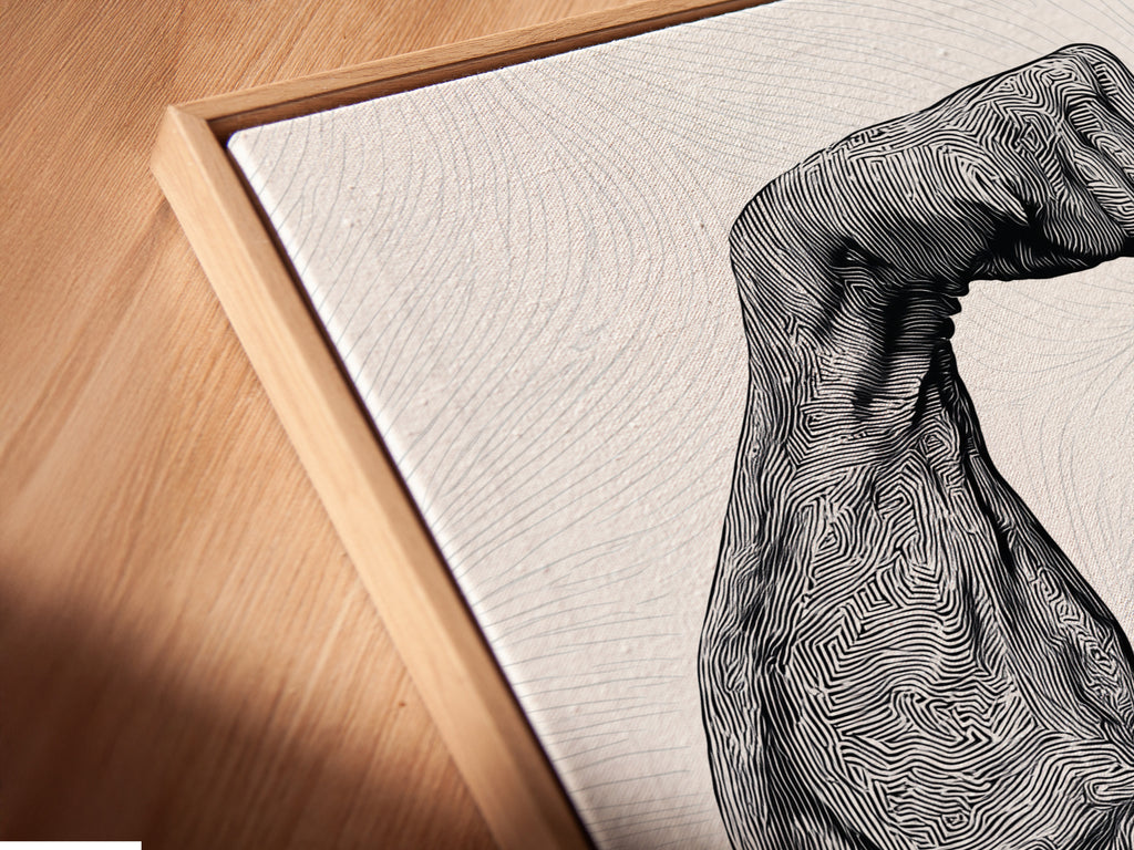 Close-up shot of a canvas print in a floating frame. The floating frame gives the artwork a modern and sophisticated look. The canvas print is stretched perfectly. Explore our range of canvas prints. Discover framed artwork that enhances your space. High-quality materials and craftsmanship.