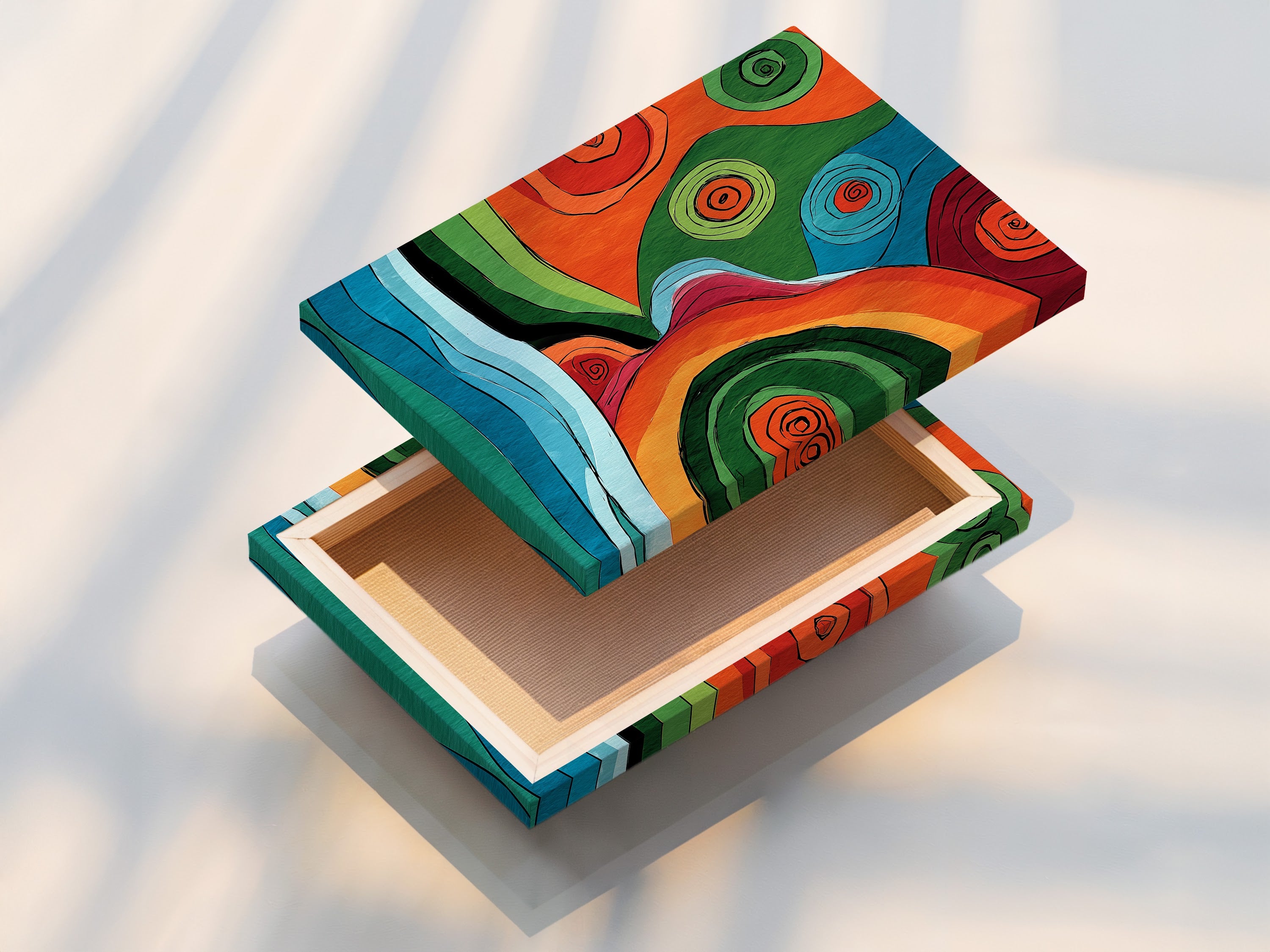 A stretched canvas print is displayed. The canvas texture enhances the artwork. It provides a gallery-worthy look. This stretched canvas print is ready to hang. It adds a touch of elegance to any room. Enjoy the vibrant colors and detailed imagery of this beautiful piece.