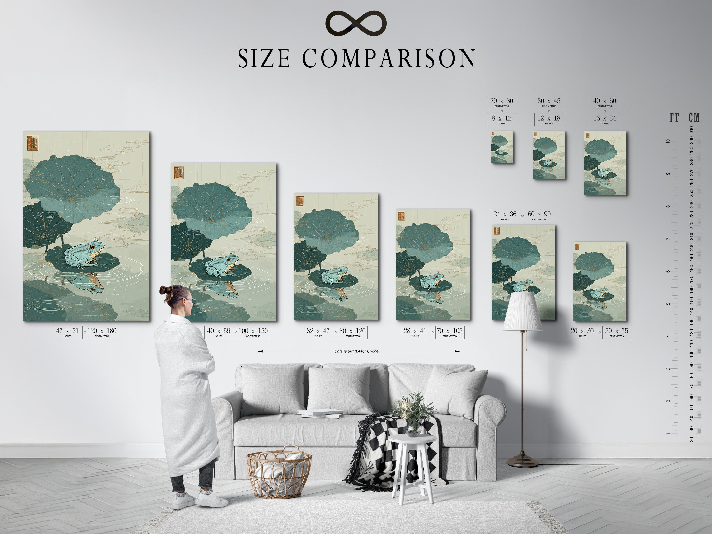 Vintage Frog Lily Pad Art Print - Japanese Style Nature Wall Decor, Pond Life Botanical Illustration, Zen Water Garden Artwork