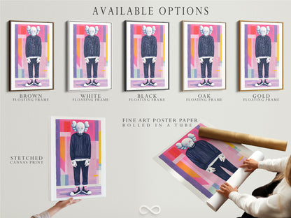 Available options include a stretched canvas print fine art poster paper and a floating frame. This allows you to customize your artwork. Choose the best format to suit your taste. The options cater to different styles. You can enhance your artwork with professional finishing.