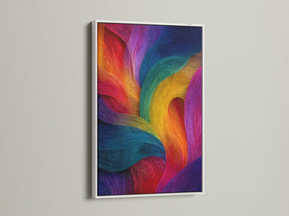 The artwork is elegantly displayed in a white frame. The bright white finish offers a clean and modern aesthetic. The frame enhances the artwork's details and vibrancy. White frames provide a versatile backdrop. It allows the art to truly stand out. A perfect choice for contemporary spaces.