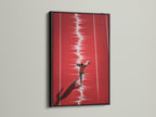 Artwork of a runner in a black frame. A black frame adds sophistication and drama. The dark frame creates a striking contrast. The runner art is bold and modern. View our selection of black-framed art.