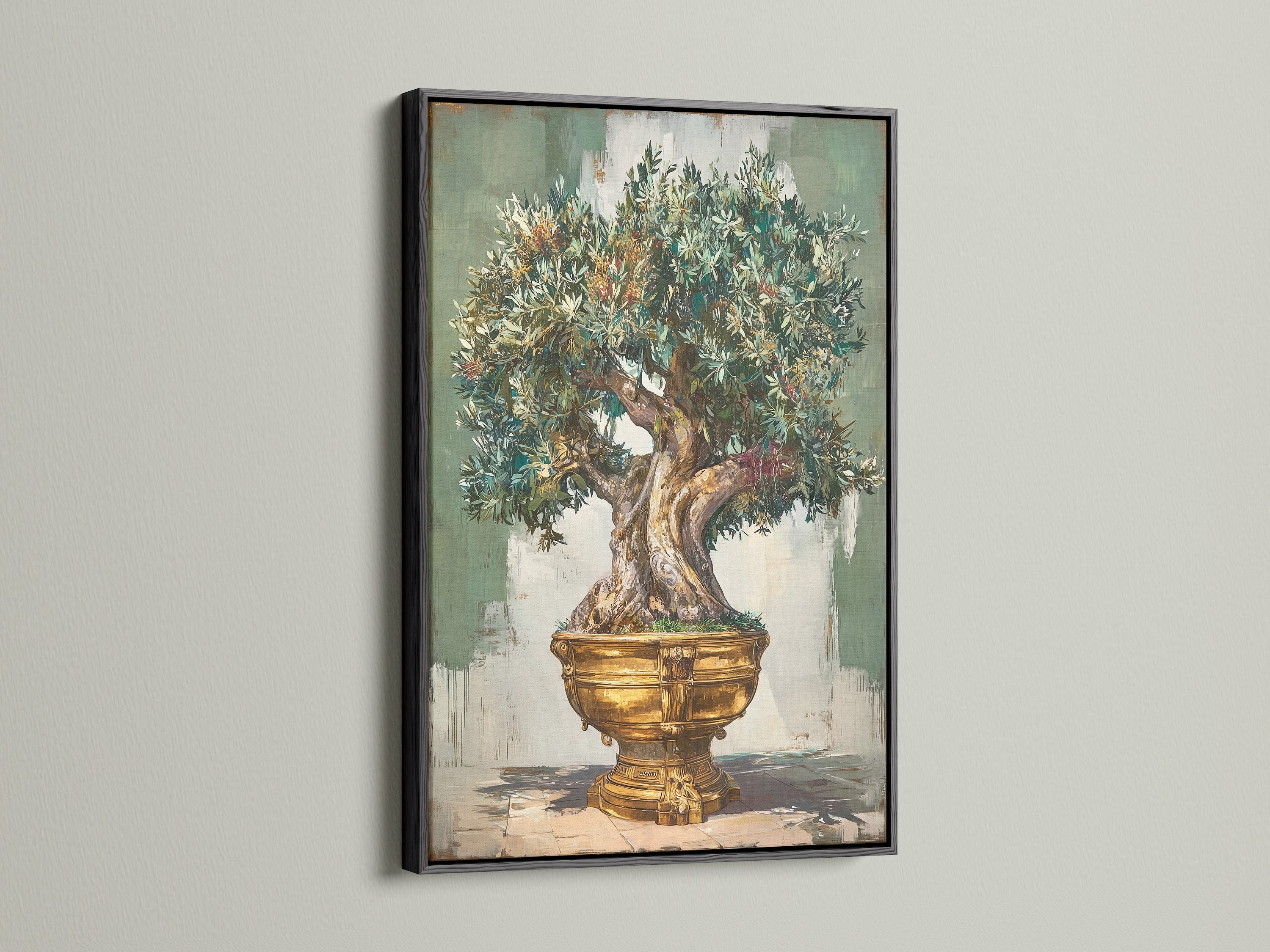 Artwork displayed in a sleek black frame. The black frame provides a bold contrast. It makes the colors pop. Ideal for contemporary and classic art. Enhance your artwork with a black frame.