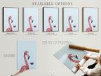 Explore our available options for this flamingo art print. Choose from stretched canvas prints fine art poster paper or floating frame. Perfect for personalizing your artwork.
