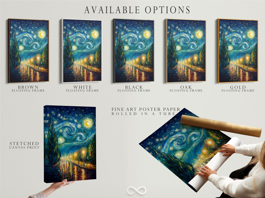 Explore available options for your artwork. Choose from stretched canvas prints. Fine art poster paper and floating frames. Customize your art to match your style. Discover the perfect presentation for your favorite pieces.