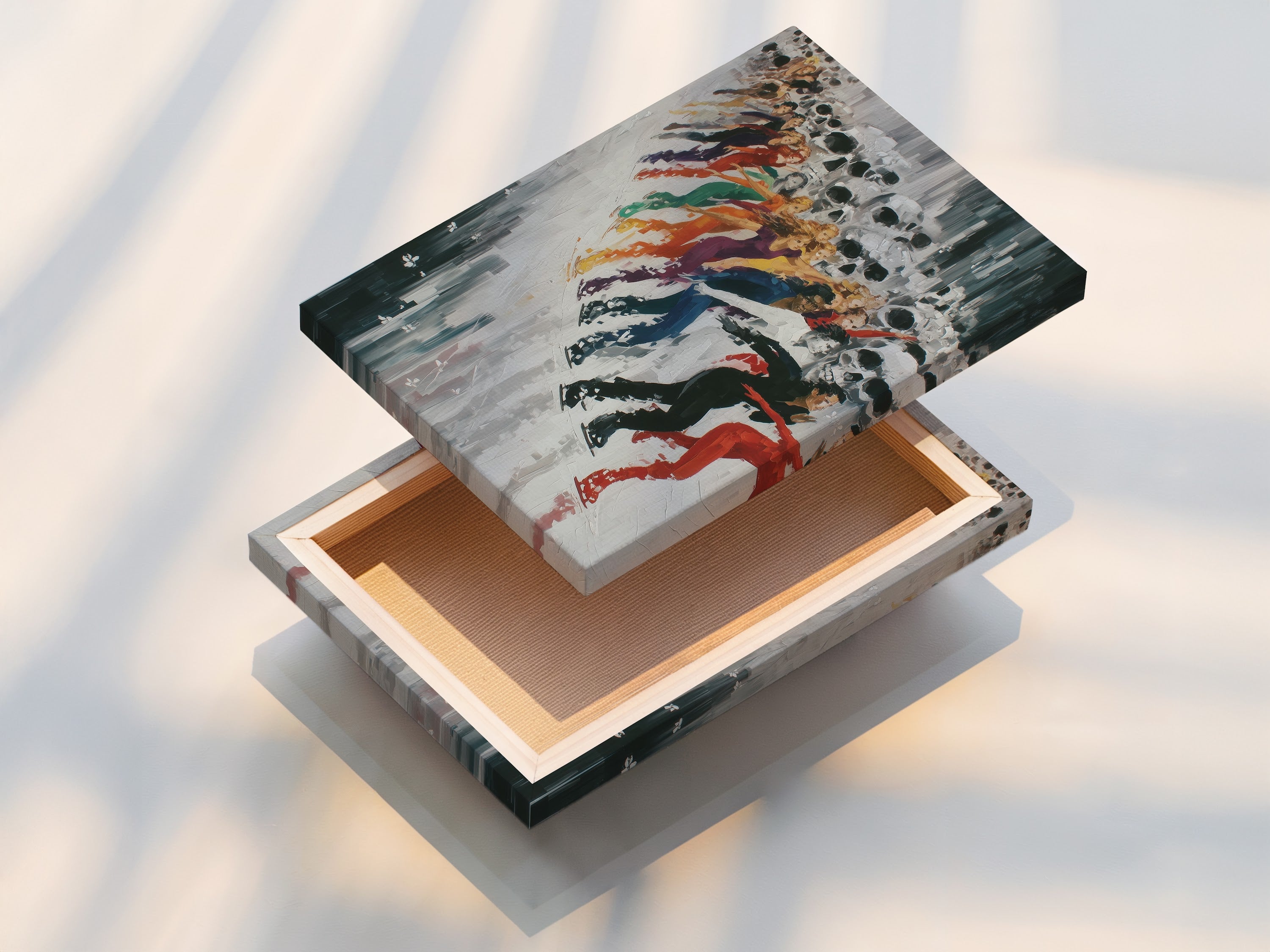 A stretched canvas print of the Abstract Skull Art. The stretched canvas print is ready to hang and enjoy. This contemporary artwork adds a bold artistic vibe to any space. Perfect for modern home decor.