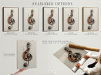 Available options include a stretched canvas print fine art poster paper and a floating frame. The steampunk music note artwork is versatile. The mechanical treble clef wall art suits any style. It is perfect for music enthusiasts and steampunk fans alike.