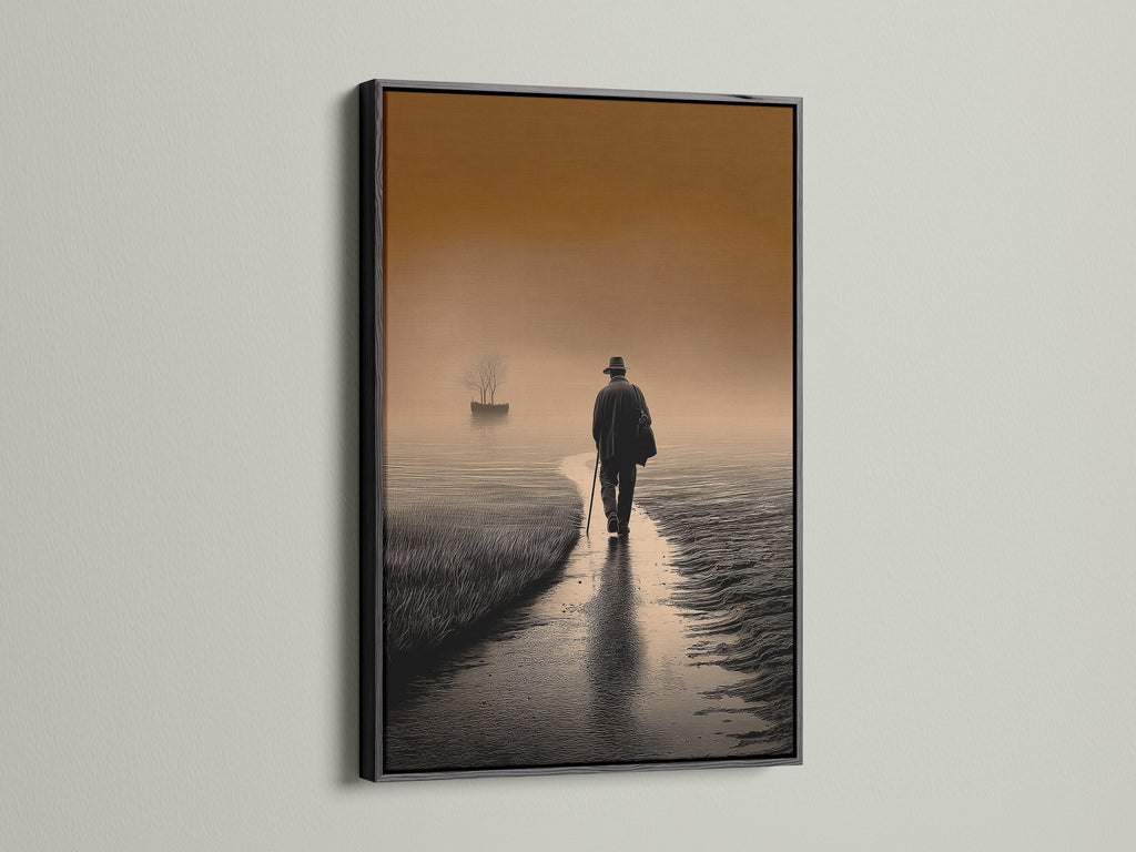 Artwork showcased in a sleek black frame. The black frame provides a bold and sophisticated look. It adds contrast and drama to the artwork. Suitable for various interior styles. Experience the elegance of black frames. They make a statement.