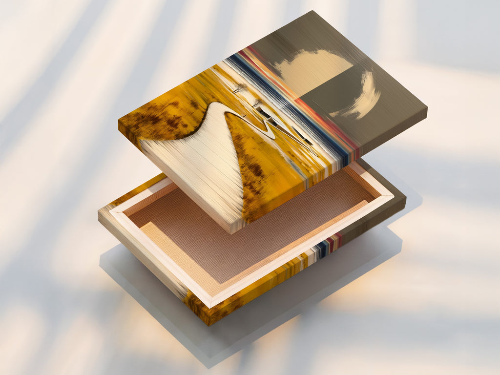 A stretched canvas print of a coastal landscape is displayed. The boardwalk wall art is ready to hang adding instant beauty to any room. Perfect for homeowners renters or interior decorators. The stretched canvas print offers a gallery wrapped look.