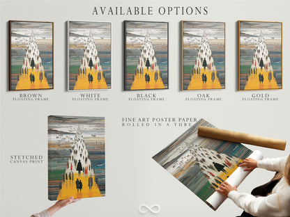 Explore available options for abstract figures art. Choose from stretched canvas prints. Consider fine art poster paper. Opt for a floating frame. Find the perfect modern wall art to complement your style now.