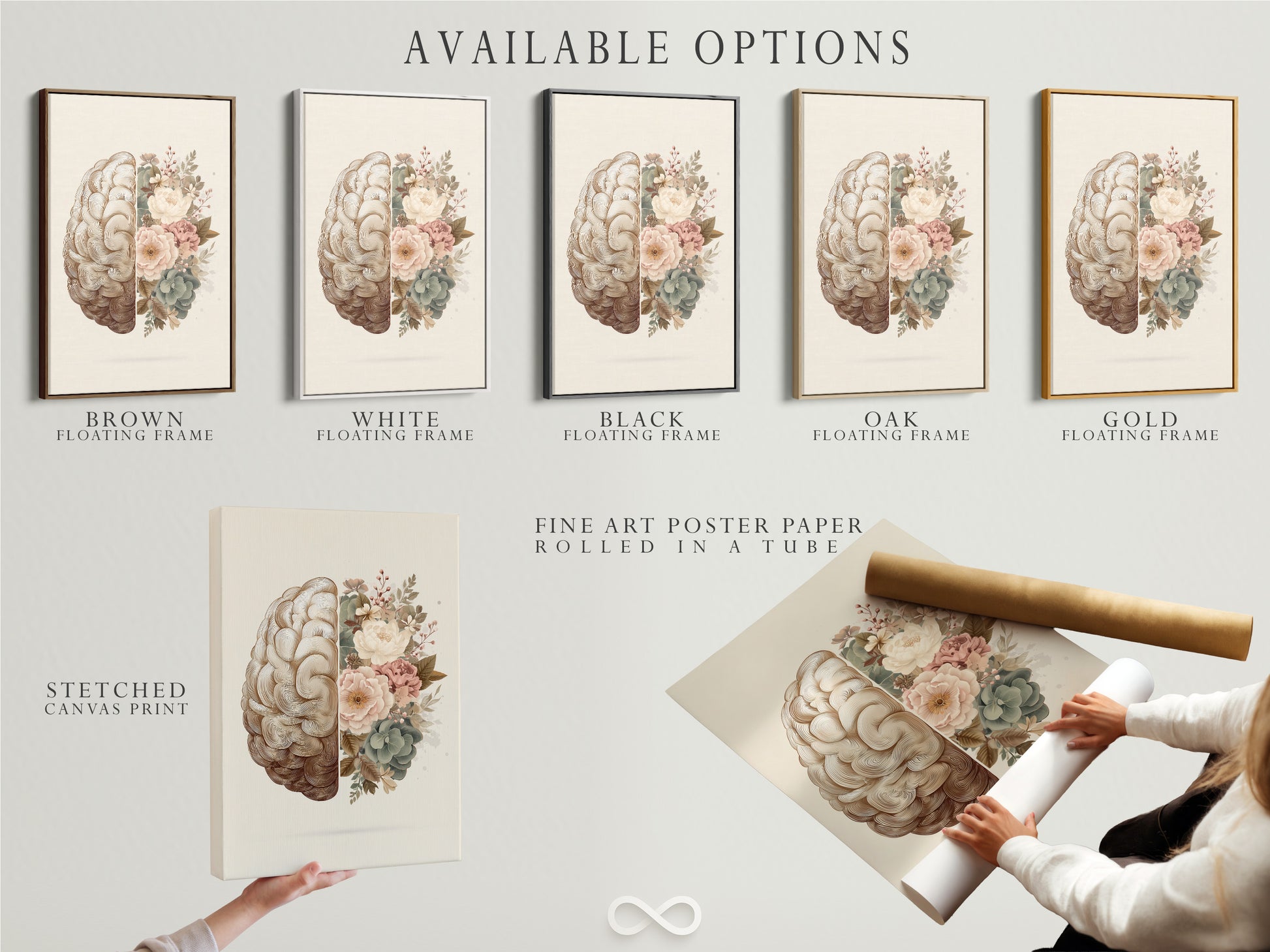 Available options for art prints are displayed. Choose from stretched canvas prints fine art poster paper or framed prints. Each option offers a unique aesthetic and texture. Customize your artwork to match your personal style. Explore the possibilities for your next decor piece.