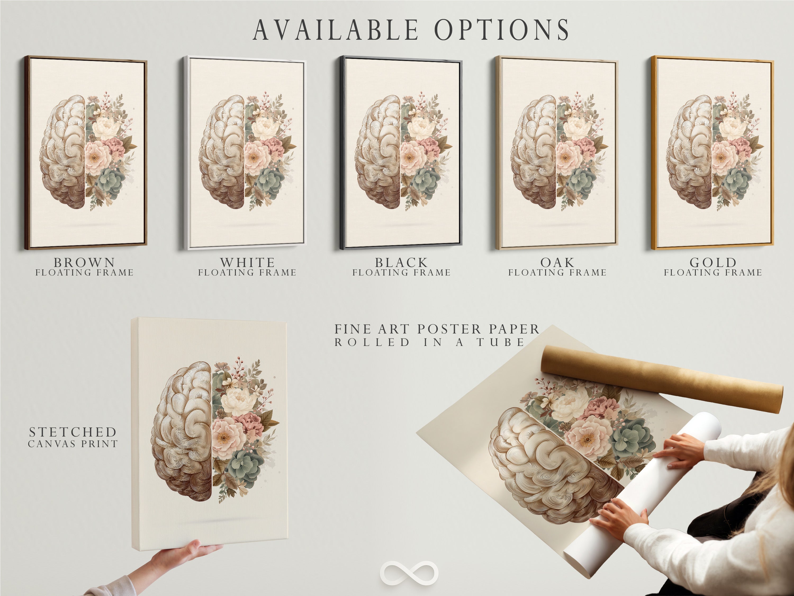 Available options for art prints are displayed. Choose from stretched canvas prints fine art poster paper or framed prints. Each option offers a unique aesthetic and texture. Customize your artwork to match your personal style. Explore the possibilities for your next decor piece.