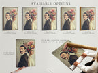 Available options for vintage portrait art. Choose from a stretched canvas print fine art poster paper or floating frame. Customize your artwork to fit your style. Perfect for homeowners renters and collectors.