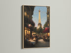 This image showcases an oak frame. The artwork inside depicts the Eiffel Tower in Paris. The oak frame provides a natural and warm aesthetic enhancing the art piece. Find the perfect frame to match your style.