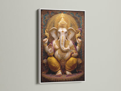 White frame displaying artwork. The clean white frame enhances the artwork. It gives it a modern and minimalist look. Perfect for any contemporary interior. The white frame adds a touch of elegance to any room.