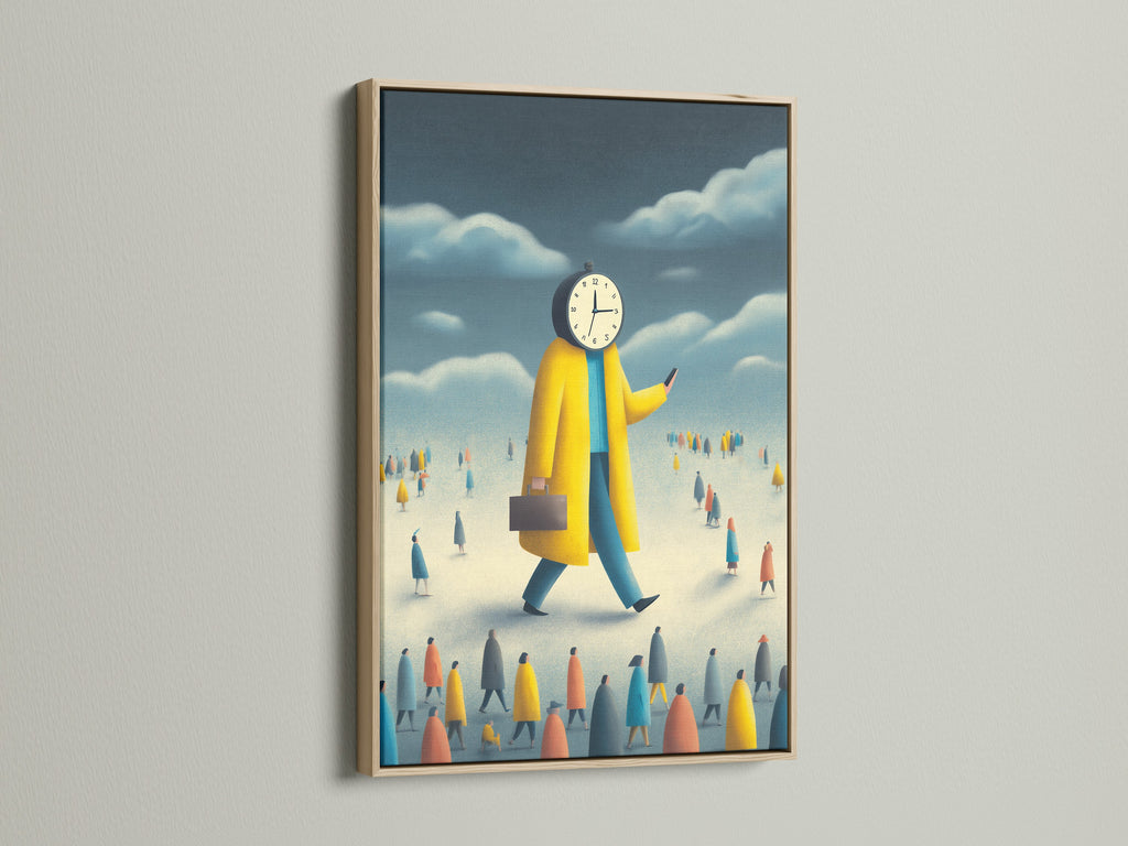 An oak frame enhances this captivating art piece. The natural wood grain of the oak adds warmth. The frame beautifully complements the artwork's colors. Discover the timeless appeal of an oak frame for your artwork.